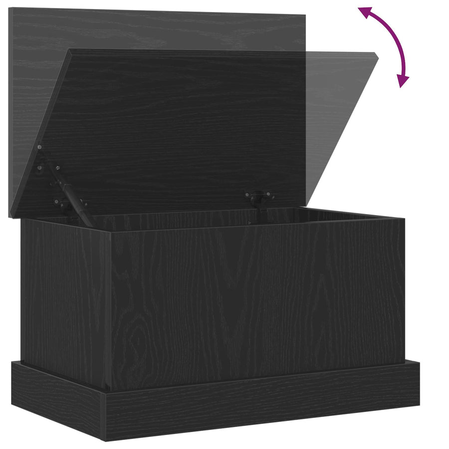 Opbergdoos Zwart Eiken 50X30X28 Cm Samengesteld Hout