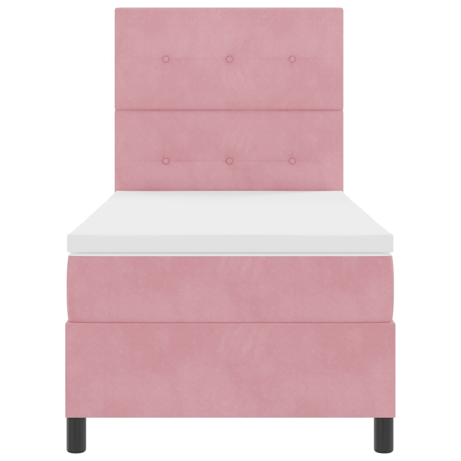 Boxspring Bed Met Matras Roze Eenpersoons Fluweel Blauw