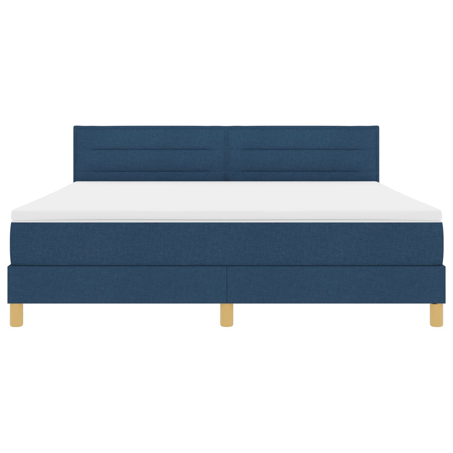 Boxspring Bed Met Matras Blauw 180X200 Cm Stof Crème