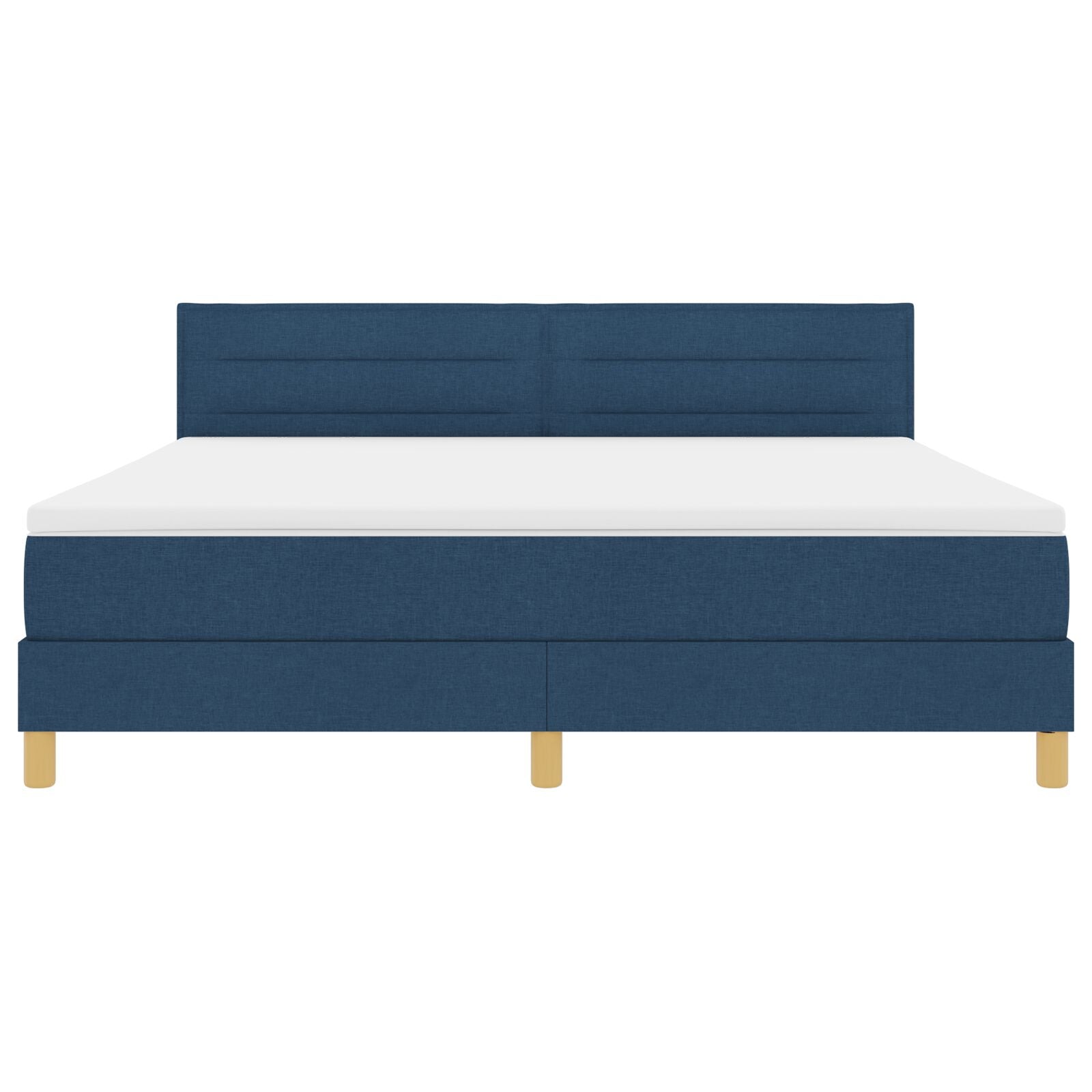 Boxspring Bed Met Matras Blauw 180X200 Cm Stof Crème