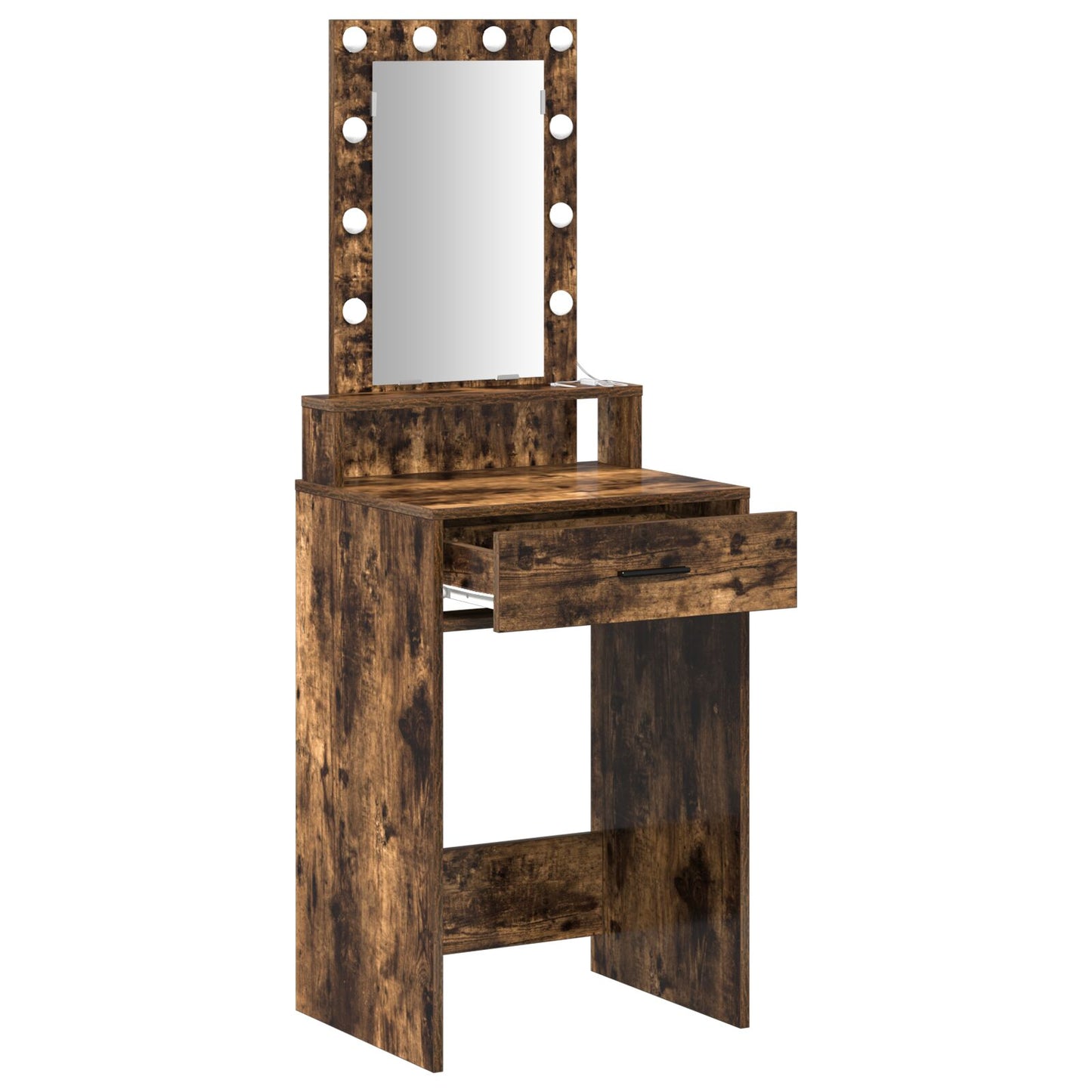 Kaptafel Met Led Verlichting Gerookt eiken 50 x 41 x 140 cm