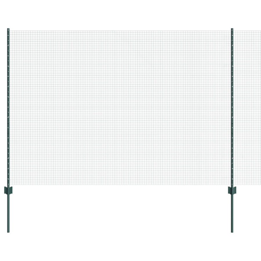 Gelaste Draad Omheining Met 5 U-Palen Groen 1,6X10 M Staal