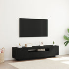 Tv-meubel 160x35x40 cm zwart bewerkt hout