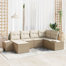 6-Delige Tuinsalonset Met Kussens Beige Poly Rattan
