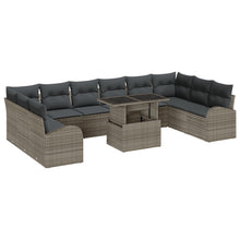 11-Delige Tuin Sofa Set Met Kussens Grijs Poly Rattan