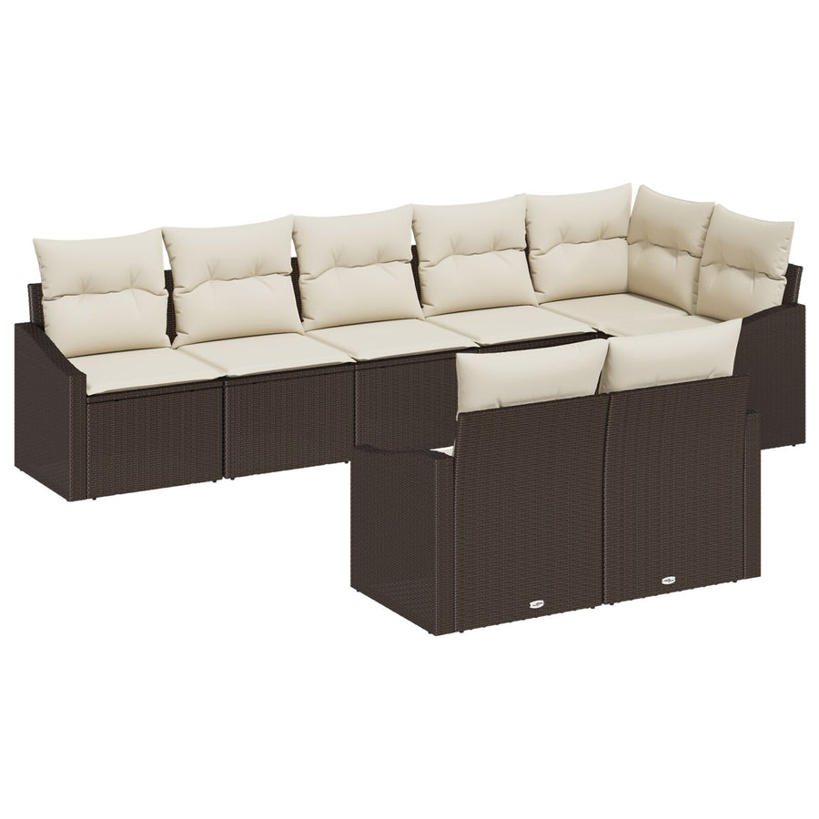 Tuin Sofa Set 8-Delige Set Crème, Bruin