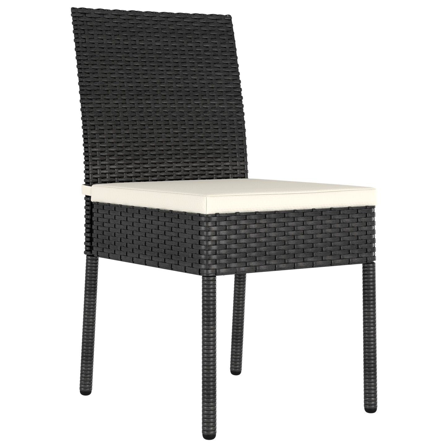 7-Delige Tuin Eetset Zwart Poly Rattan