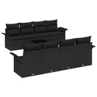 Garden Sofa Set with Cushions 9 pcs Black poly rattan
