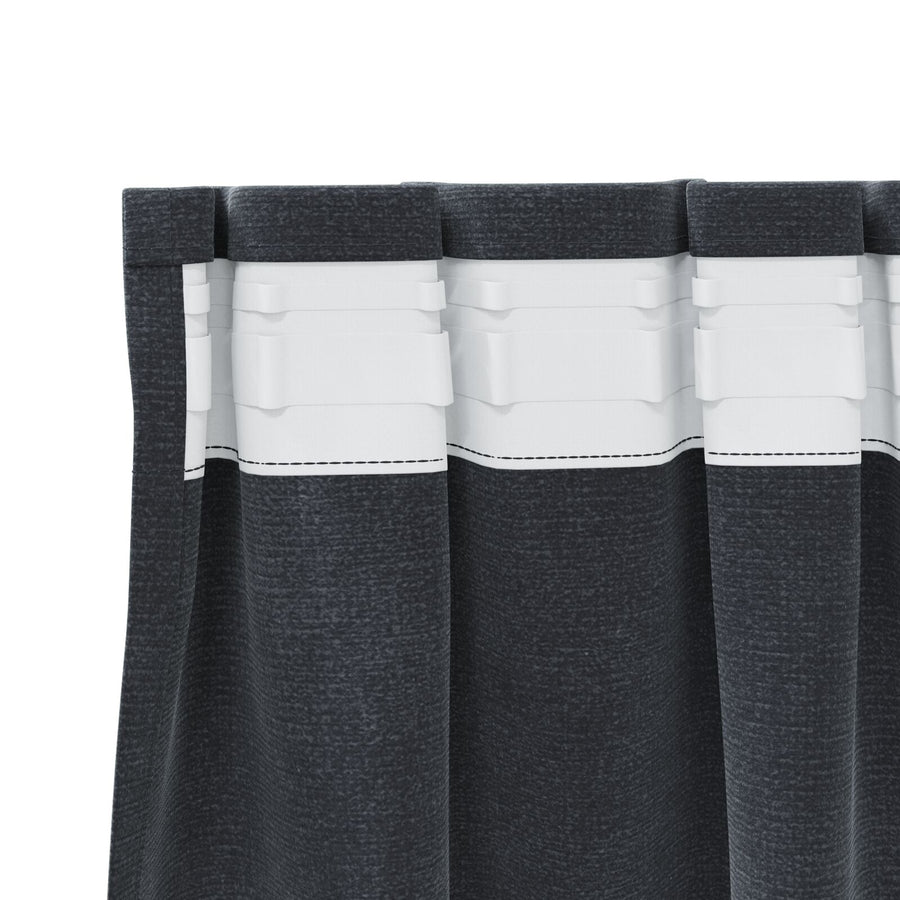 Zwarte-Out Gordijnen Met Bovenband 2 Stuks Lichtgrijs Fluweel Licht Grijs 140 x 175 cm met ingenaaide tape