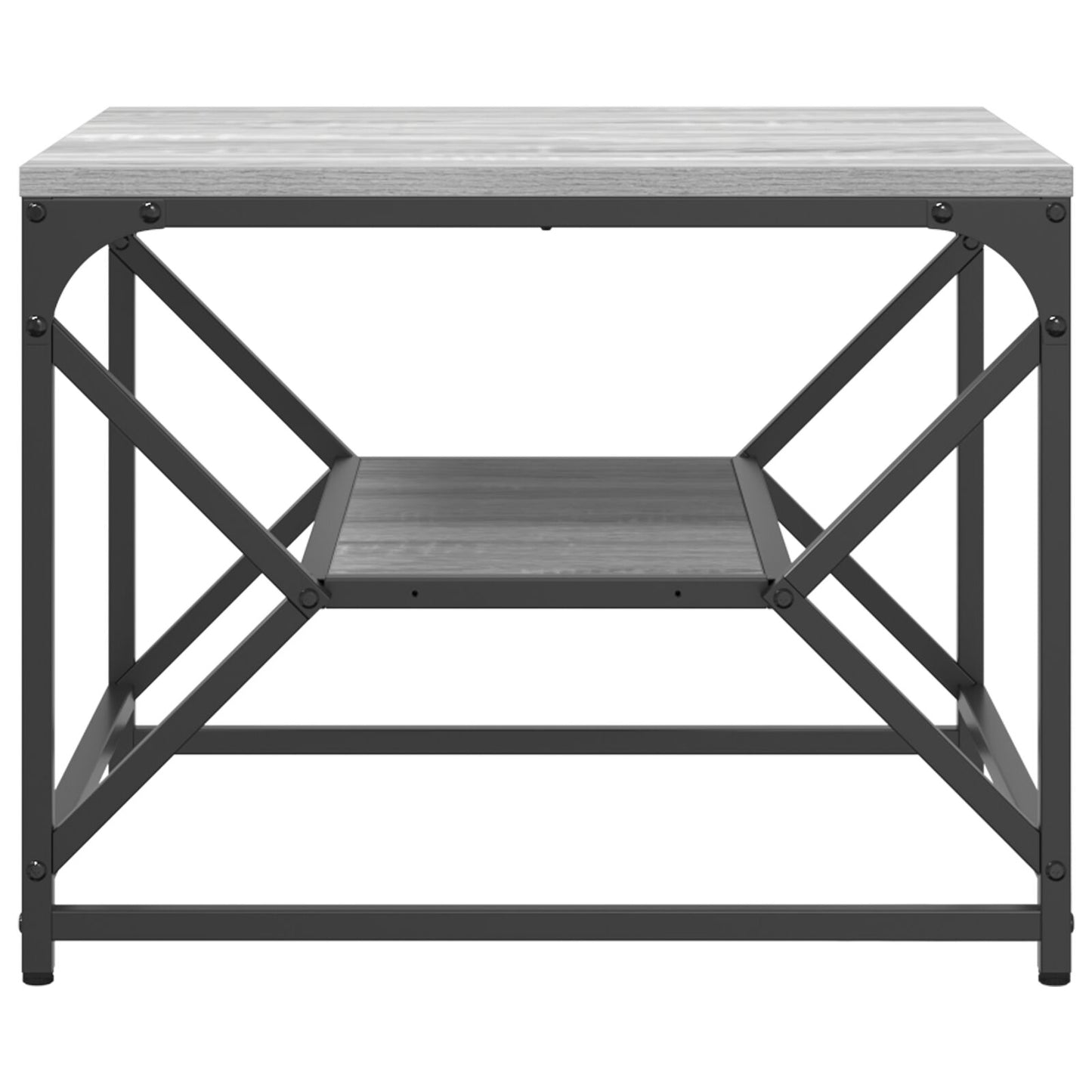 Salontafel Met Plank - - - Gemaakt Van Bewerkt Hout Grijs sonoma 51 x 50 x 40 cm
