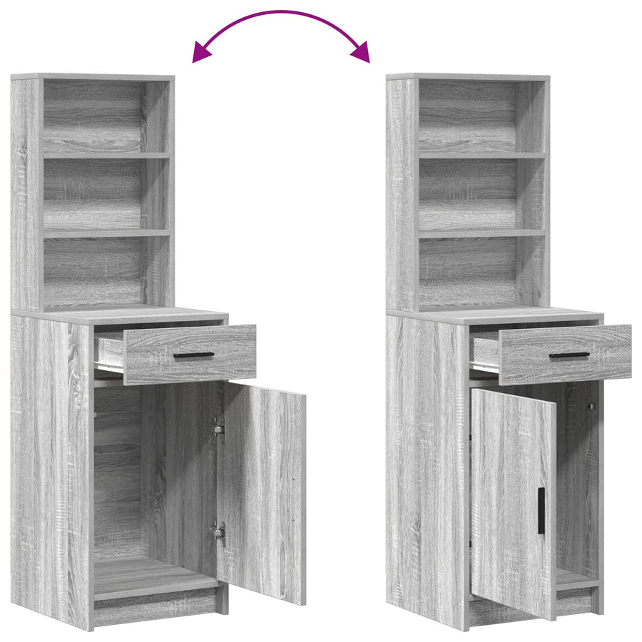 3-Delige Kaptafel Set Grijs Sonoma Engineered Wood
