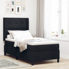 LED Box Spring Bed with mattress Black 90 x 200 cm Fabric