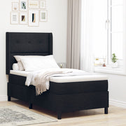 Boxspring bed met matras zwart 90x200 cm stof