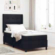 Boxspringbed Met Matras & Led Zwart 90X200 Cm Stof Blauw