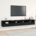 Tv-meubel 2 stuks zwart eiken 100x30x30 cm