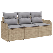 3-Delige Tuin Sofa Set Met Kussens Beige Poly Rattan