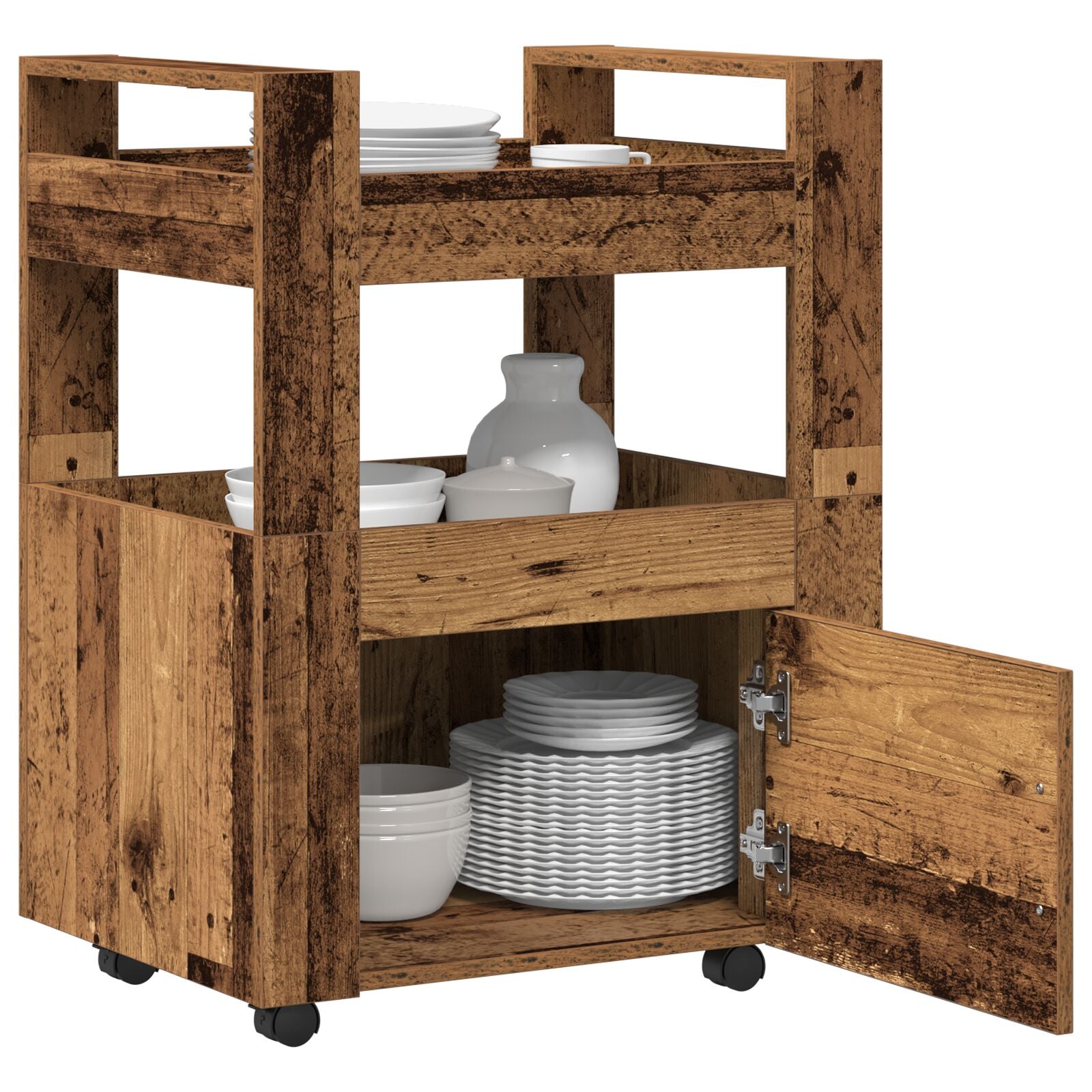 Keuken Trolley 60X45X80 Cm Bewerkt Hout Oude Hout