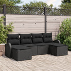 Tuinset poly rattan 6-delig zwart