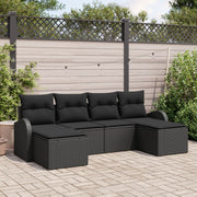 Tuinset poly rattan 6-delig zwart