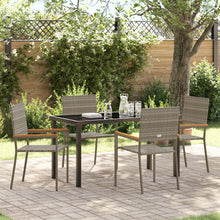 5 Delige Tuin Eetset Grijs Poly Rattan