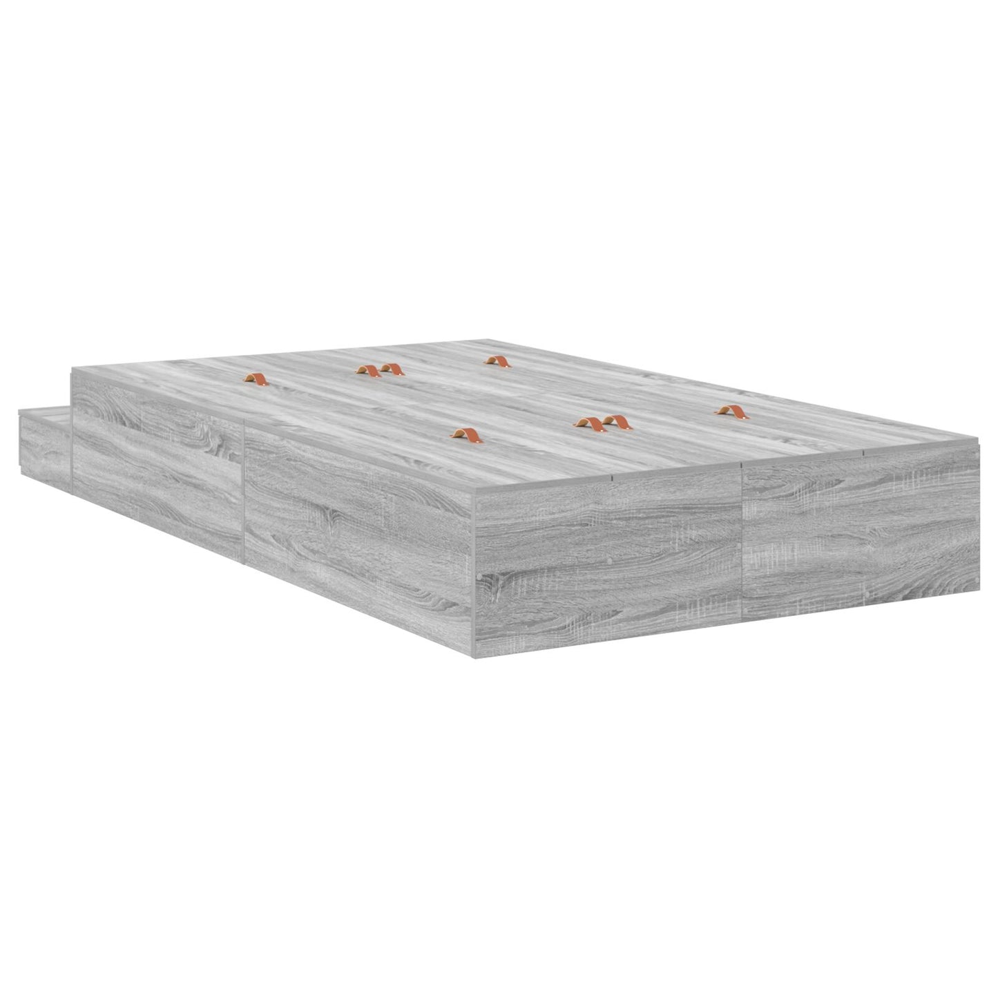 Opbergbedframe Grijs Sonoma 120X200 Cm Artisanaal Eiken