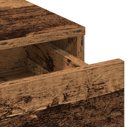 Kaptafel Met Led-Lampen 50 x 41 x 135 cm Oud hout