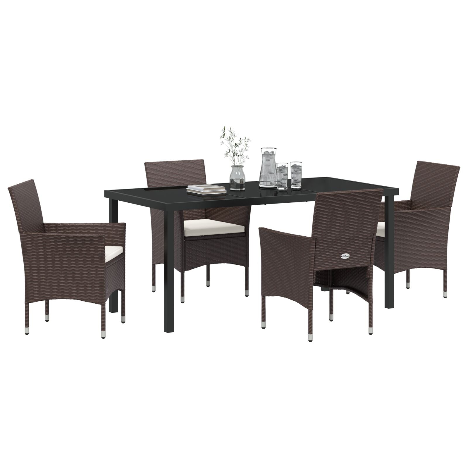 5-Delige Tuindining Set Bruin Poly Rattan