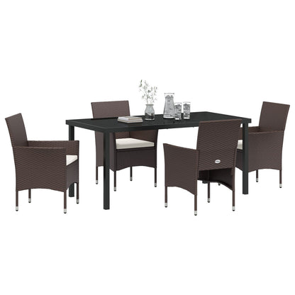 5-Delige Tuindining Set Bruin Poly Rattan