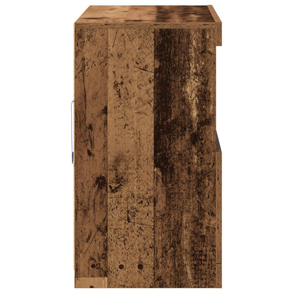 Buffetkast Met Led Verlichting 81X37X67 Cm Oud hout