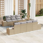 Garden Sofa Set with Cushions 8 pcs Beige Poly Rattan