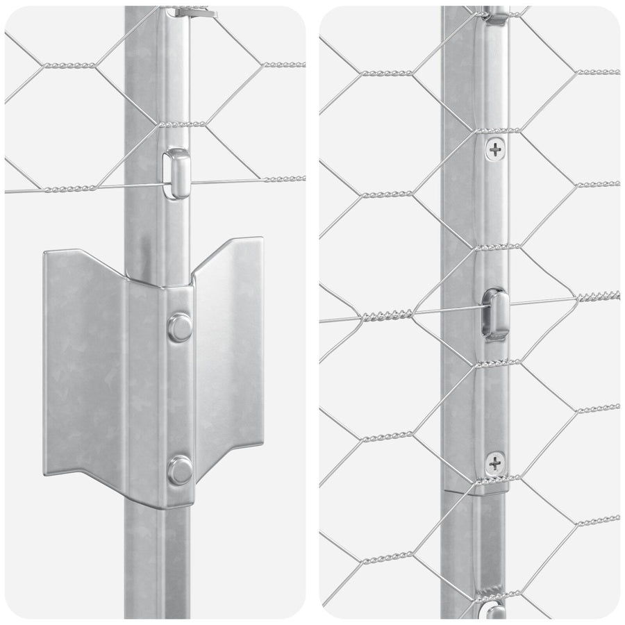 Zeshoekige Omheining Met 22 U Palen Zilver 1X25 M Staal