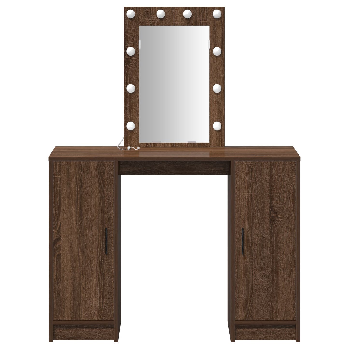Kaptafel Met Led-Lampen Bruin Eiken 102X33X135 Cm Bruine eiken