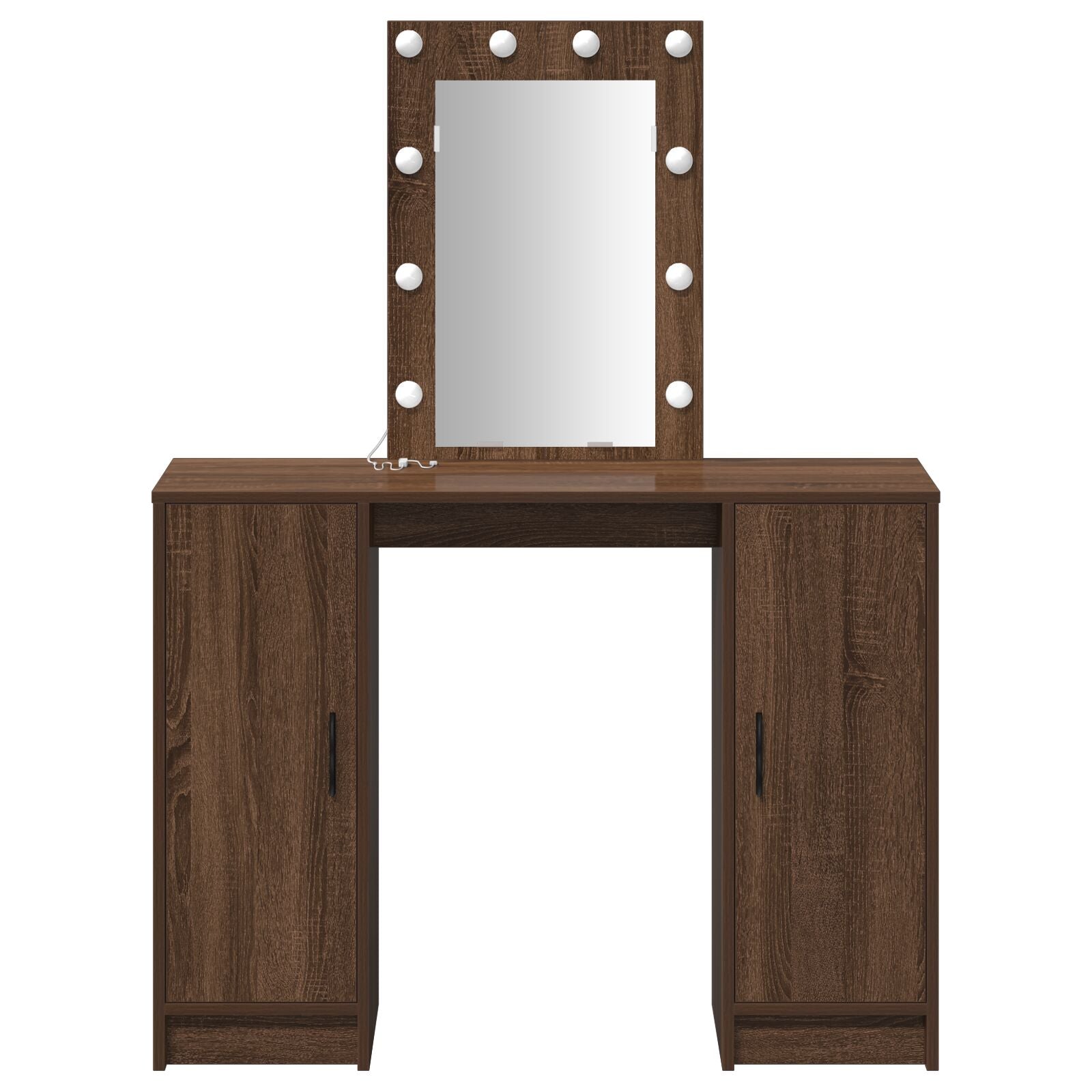 Kaptafel Met Led-Lampen Bruin Eiken 102X33X135 Cm Bruine eiken