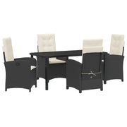 Tuinset polyrattan 4 personen zwart