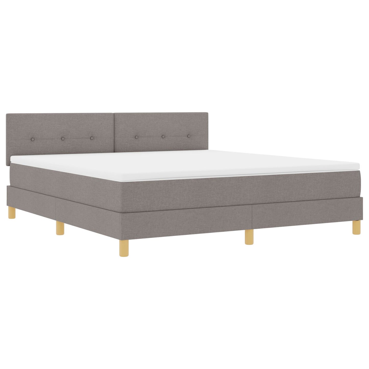 Boxspring Bed Met Matras Stof Taupe 180 x 200 cm Knoopgestikt