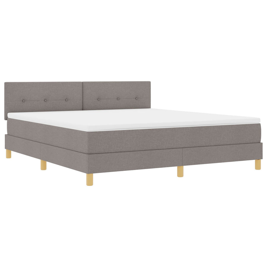 Boxspring Bed Met Matras Stof Taupe 180 x 200 cm Knoopgestikt