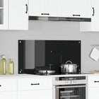 Keuken spatwand 110x50 cm gehard glas zwart