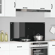 Keuken spatwand 110x50 cm gehard glas zwart