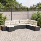 Poly rattan loungebank set 8 personen beige