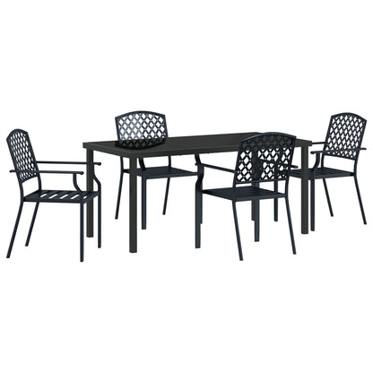 5 Delige Tuin Eetset Anthraciet Staal