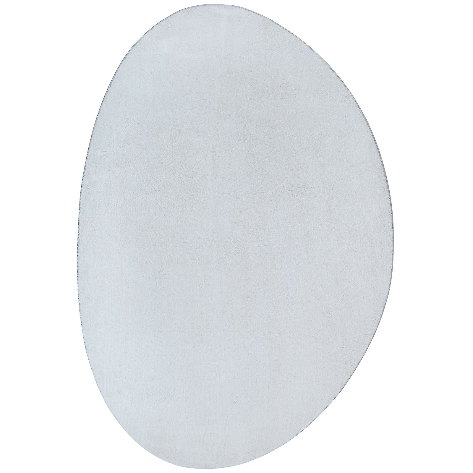 Vloerkleed ""Huarte"" Korte Pool Zacht En Wasbaar Grijs 160 x 230 cm Ovaal-Asymmetrisch