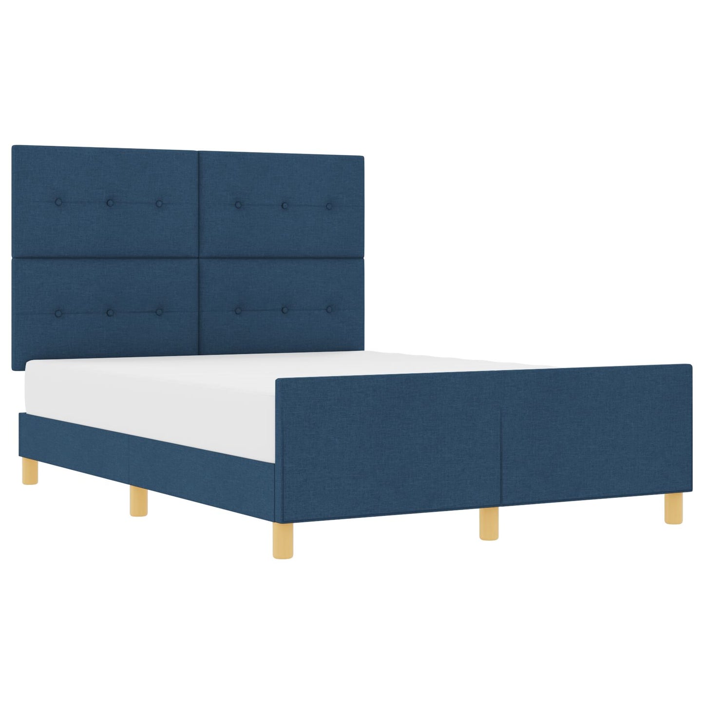 Bedframe Blauw 140X190 Cm Stof Crème