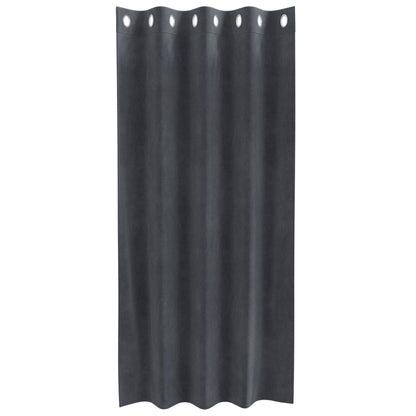 Zwartout Gordijnen 2 Stuks Fluweel Lichtgrijs 140 x 175 cm met oogjes