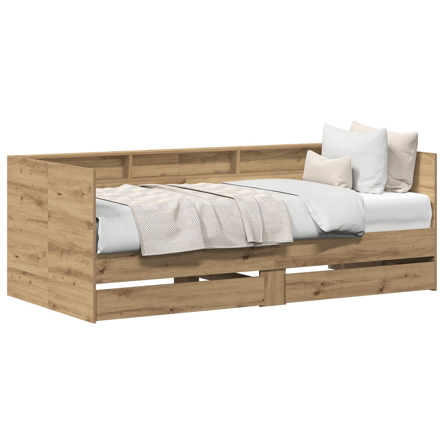 Daybed In Artisanale Eik Artisanale Eik Bewerkt Hout 100 X 200 Cm Ambachtelijk Eiken