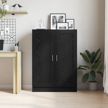 Boekenkast Zwart Eiken 82,5X30,5X115 Cm Gelaagd Hout