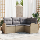 Garden Sofa Set Beige poly rattan
