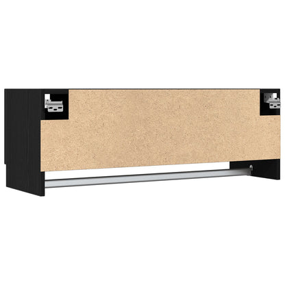 Kledingkast Bewerkt Hout Zwart eiken 100 x 32,5 x 35 cm