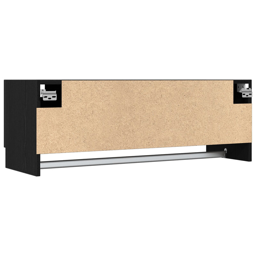 Kledingkast Bewerkt Hout Zwart eiken 100 x 32,5 x 35 cm