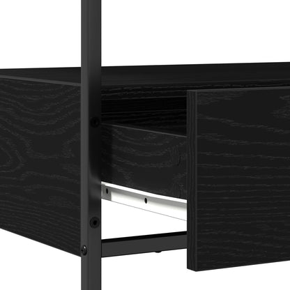 Console Tafel Engineered Hout En Staal Zwart eiken 75 x 40 x 75 cm