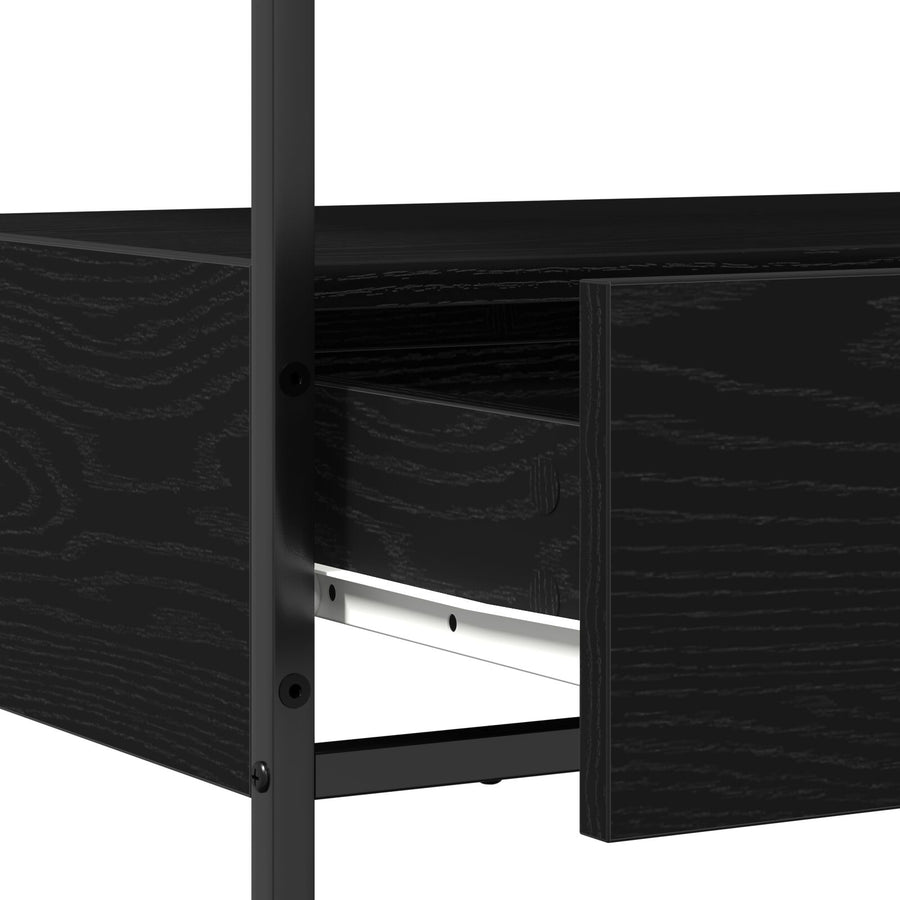 Console Tafel Engineered Hout En Staal Zwart eiken 75 x 40 x 75 cm